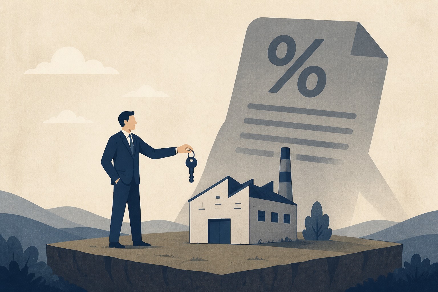 An illustration representing rent-free real estate lease to one's own corporation